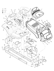 Chassis And Hood Diagram and Parts List for 385002X78C 2006 Briggs and Stratton Lawn Tractor